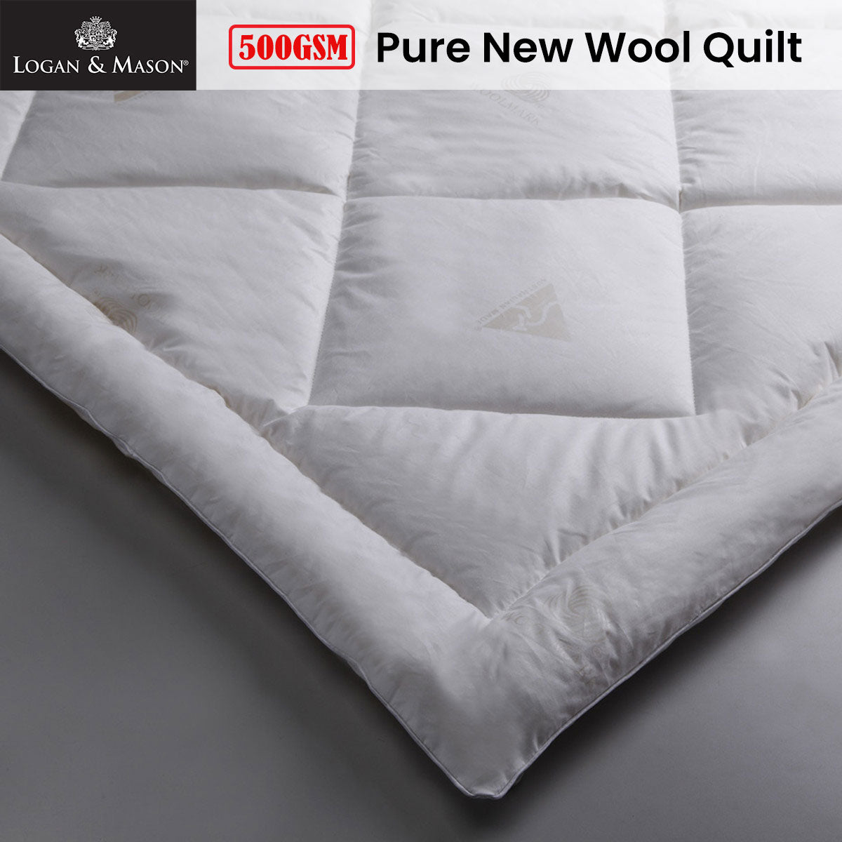 Logan and Mason 500GSM Pure Wool Premium Quality Quilt Single