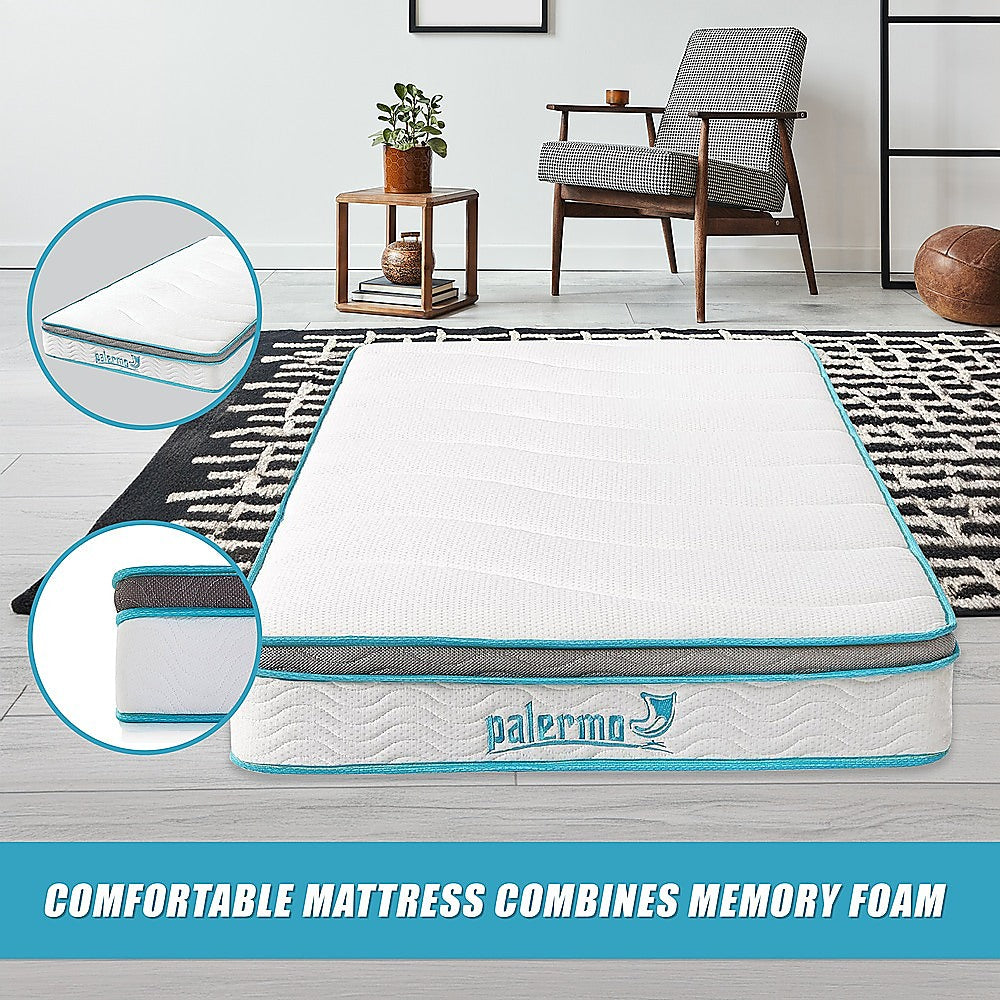 Palermo King Single 20cm Memory Foam and Innerspring Hybrid Mattress