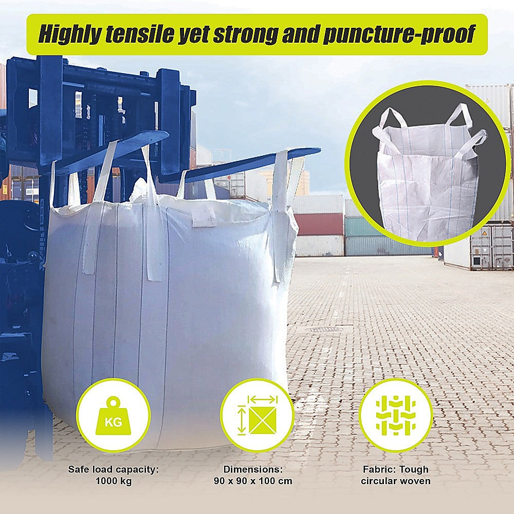 4 x 1 tonne FIBC Polypropylene UV Rated Builder / Bulk / Landscape Bags