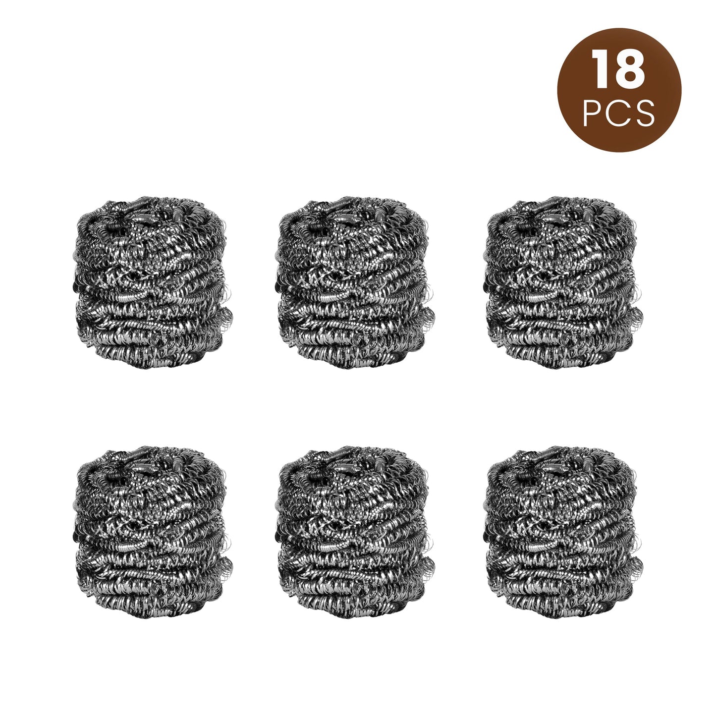 STAINLESS STEEL SCOURERS 18 PACK