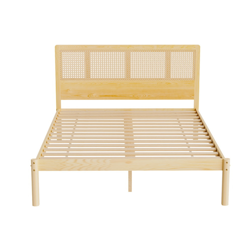 Artiss Bed Frame Double Size Rattan Wooden RITA